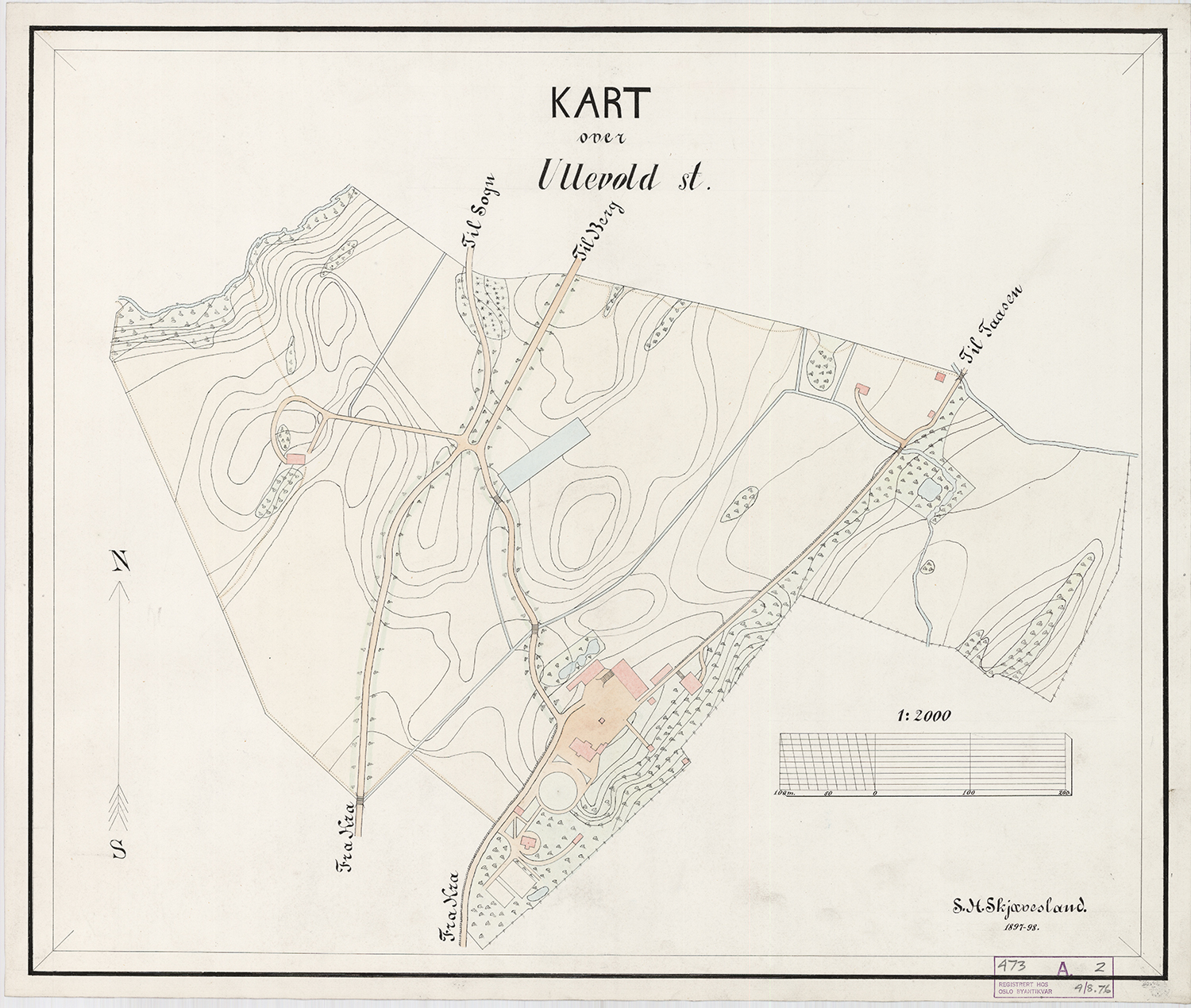 Kart over Ullevål store 1897-98